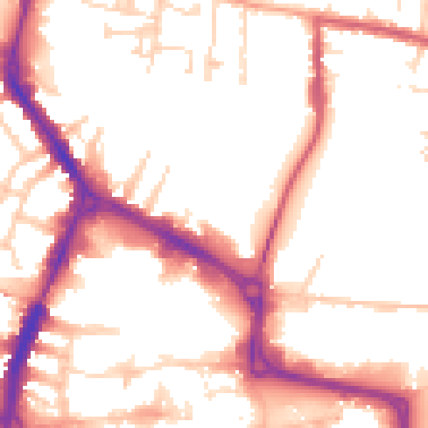 Daytime road noise heatmap for RG1 8QT