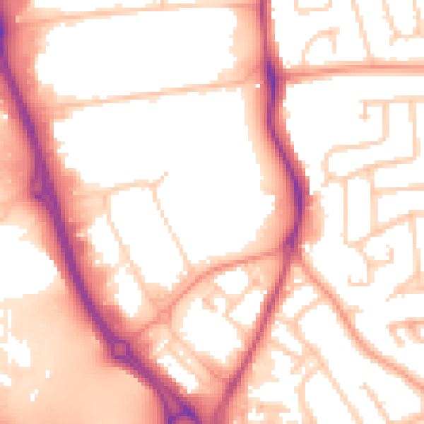 Daytime road noise heatmap for RG2 0AA