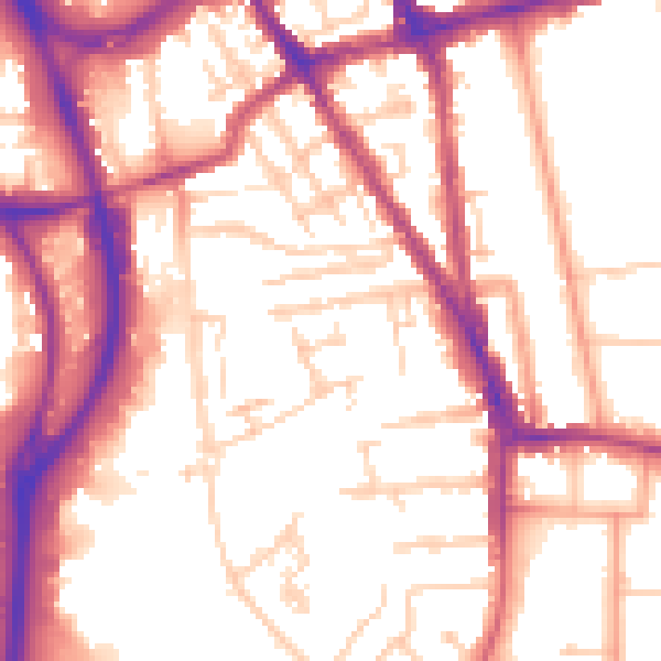 Daytime road noise heatmap for RG2 0AB