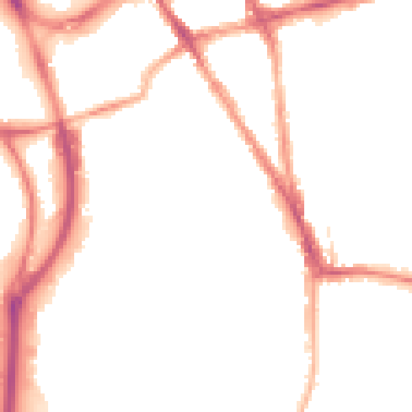 Night-time road noise heatmap for RG2 0AB
