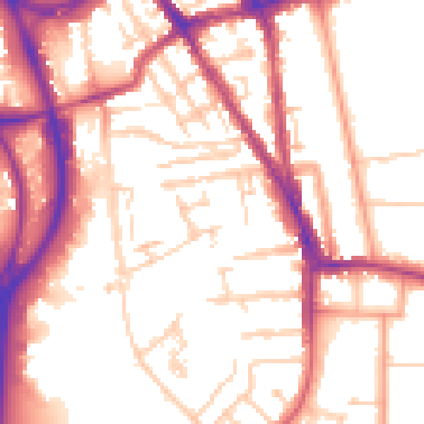 Daytime road noise heatmap for RG2 0AD