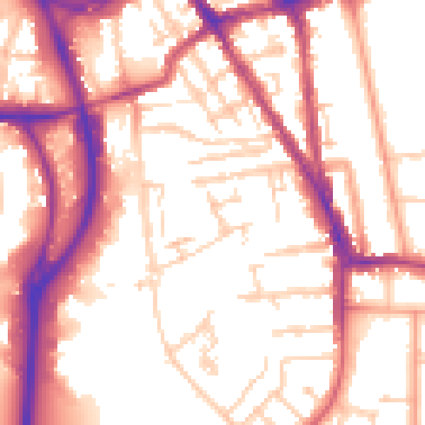 Daytime road noise heatmap for RG2 0AE