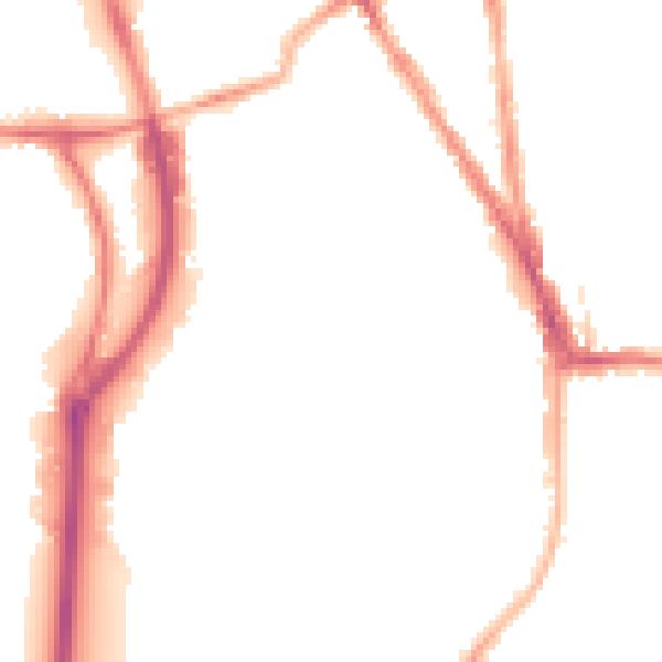 Night-time road noise heatmap for RG2 0AG