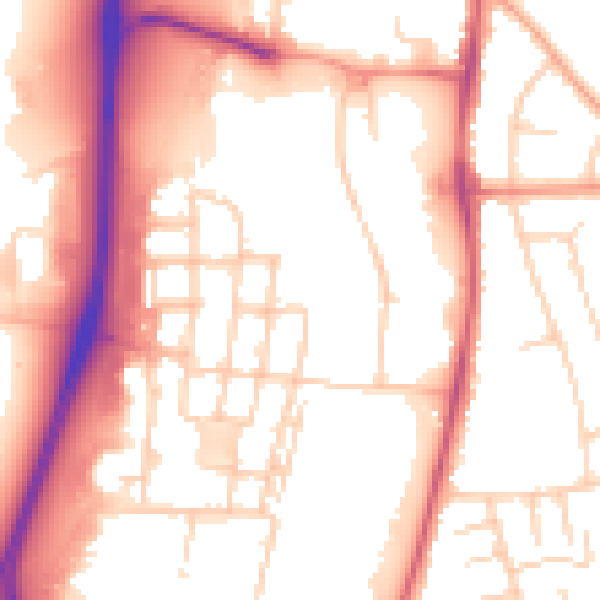 Daytime road noise heatmap for RG2 0AJ