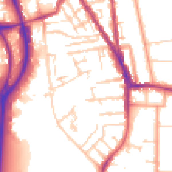 Daytime road noise heatmap for RG2 0AP