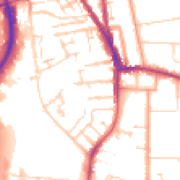Daytime road noise heatmap for RG2 0AS