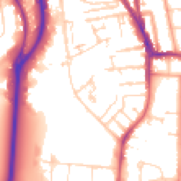 Daytime road noise heatmap for RG2 0AU