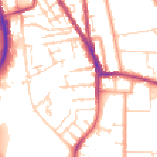 Daytime road noise heatmap for RG2 0AX