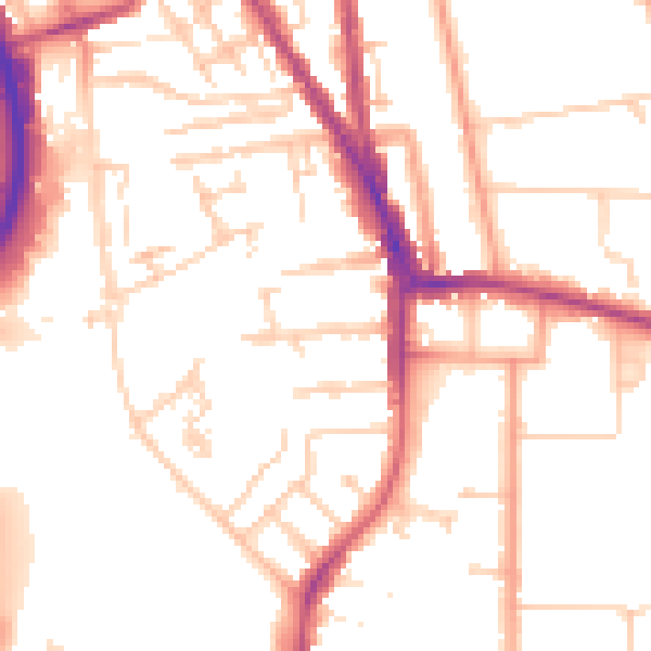 Daytime road noise heatmap for RG2 0AY