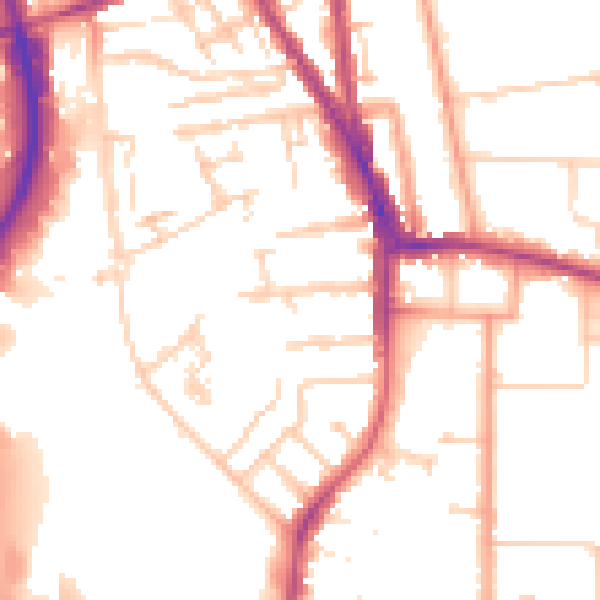 Daytime road noise heatmap for RG2 0AZ