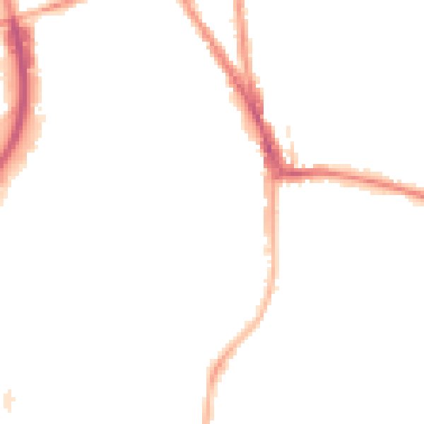 Night-time road noise heatmap for RG2 0AZ