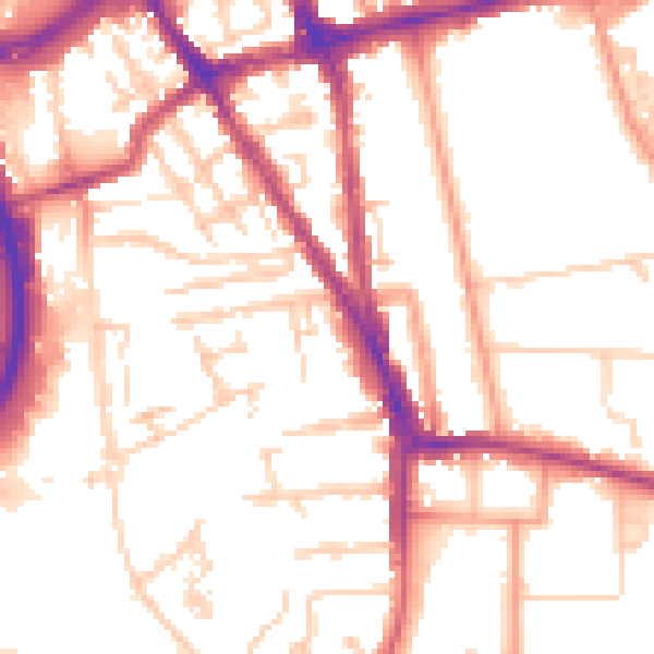 Daytime road noise heatmap for RG2 0BB