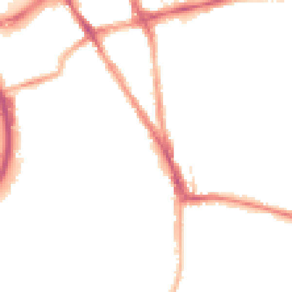 Night-time road noise heatmap for RG2 0BB