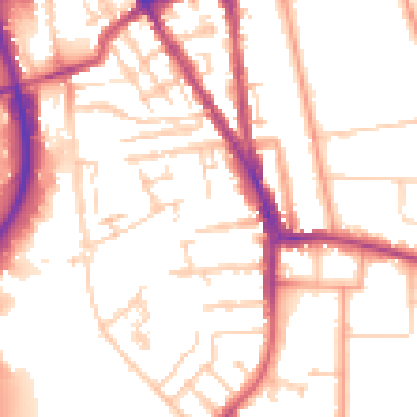 Daytime road noise heatmap for RG2 0BD