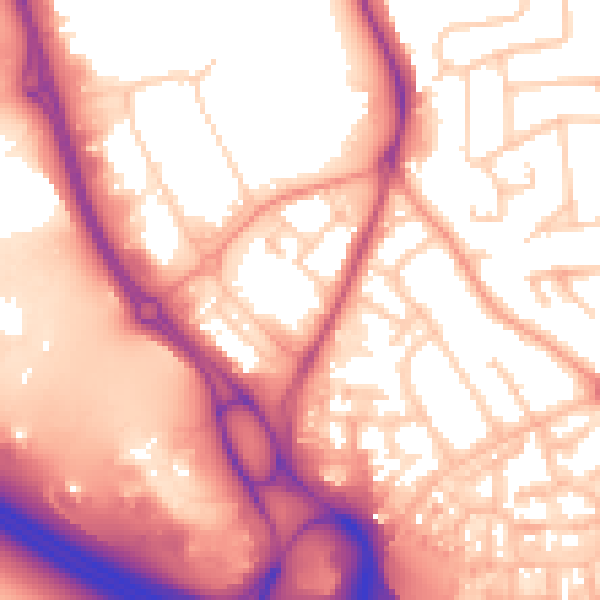 Daytime road noise heatmap for RG2 0BF
