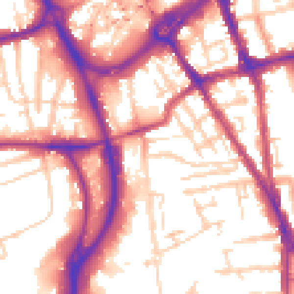 Daytime road noise heatmap for RG2 0BH
