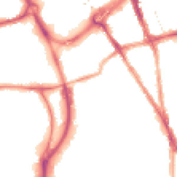 Night-time road noise heatmap for RG2 0BH