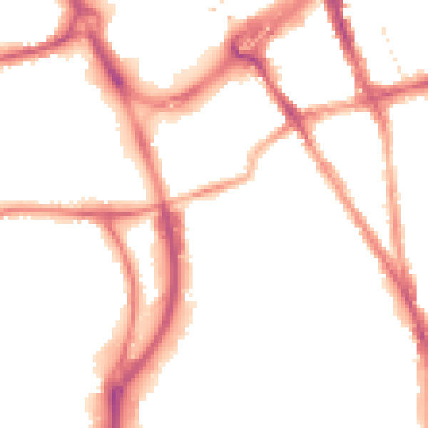 Night-time road noise heatmap for RG2 0BJ