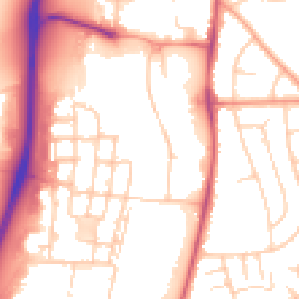 Daytime road noise heatmap for RG2 0BS