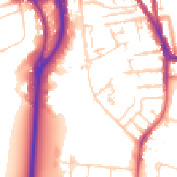 Daytime road noise heatmap for RG2 0BW