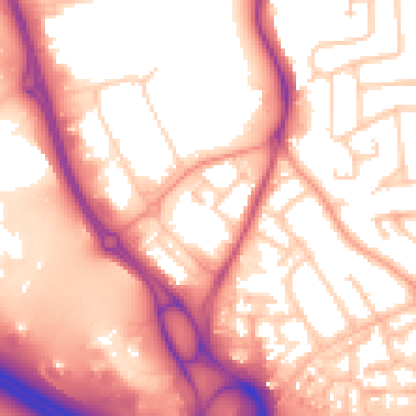 Daytime road noise heatmap for RG2 0DE