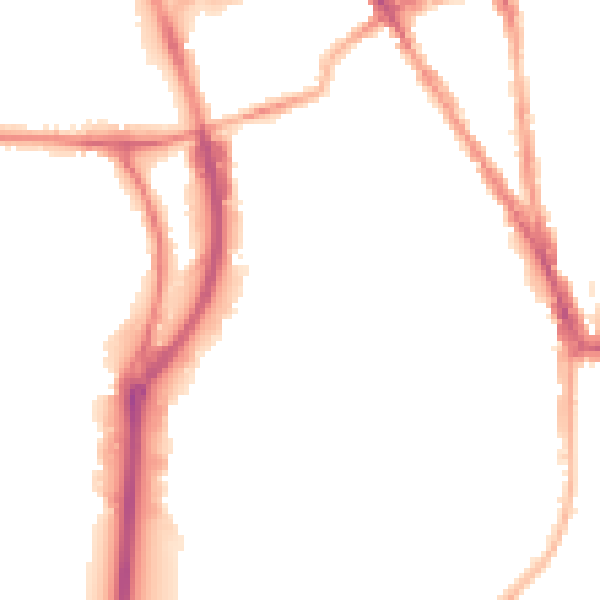 Night-time road noise heatmap for RG2 0DH
