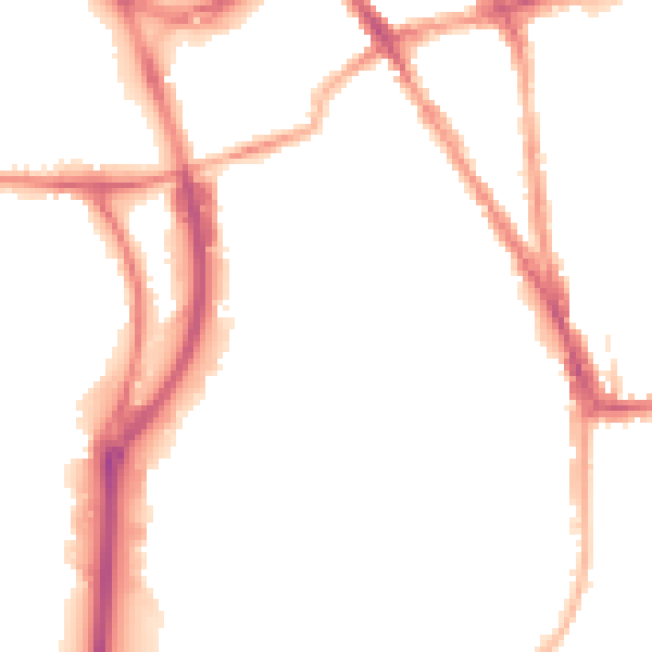 Night-time road noise heatmap for RG2 0DJ