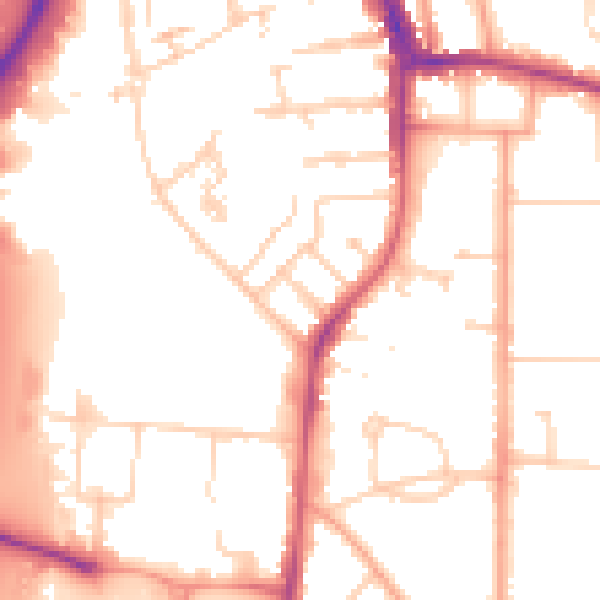 Daytime road noise heatmap for RG2 0DR