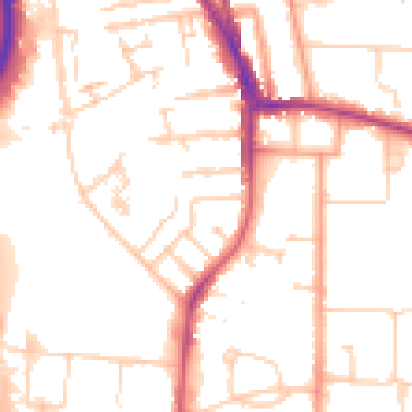 Daytime road noise heatmap for RG2 0DU
