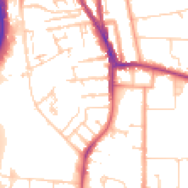 Daytime road noise heatmap for RG2 0DX