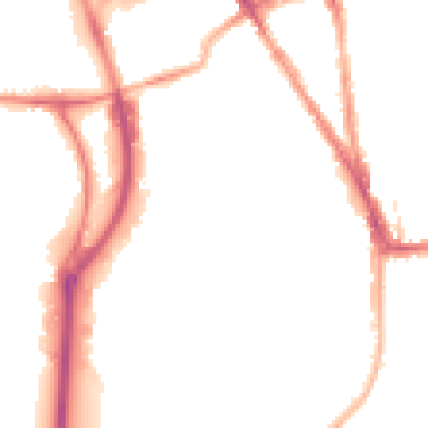 Night-time road noise heatmap for RG2 0DZ