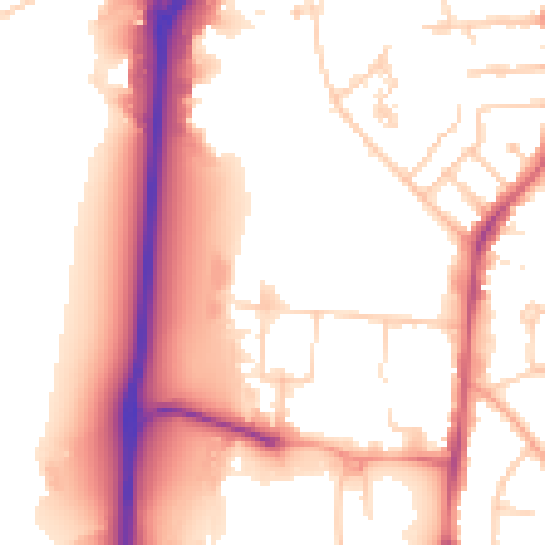 Daytime road noise heatmap for RG2 0EE