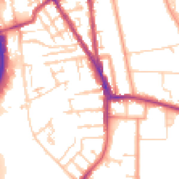 Daytime road noise heatmap for RG2 0EH