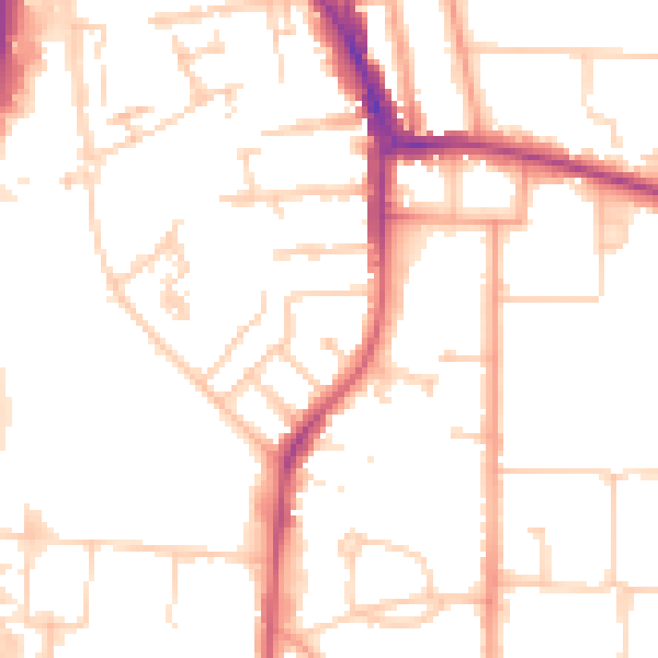 Daytime road noise heatmap for RG2 0ES