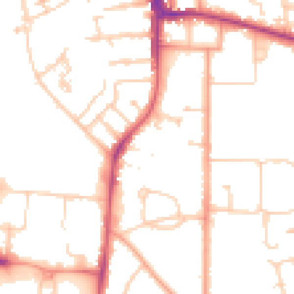 Daytime road noise heatmap for RG2 0EU