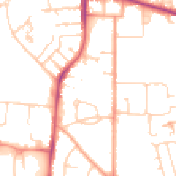 Daytime road noise heatmap for RG2 0EX