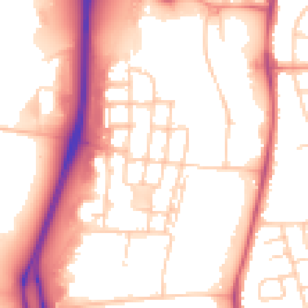 Daytime road noise heatmap for RG2 0FX