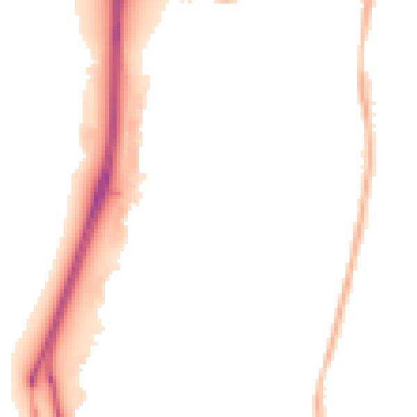 Night-time road noise heatmap for RG2 0FX