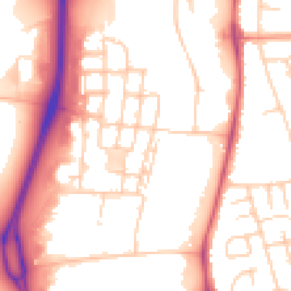 Daytime road noise heatmap for RG2 0FZ