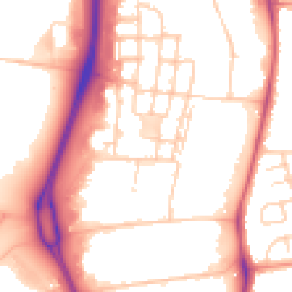 Daytime road noise heatmap for RG2 0GD