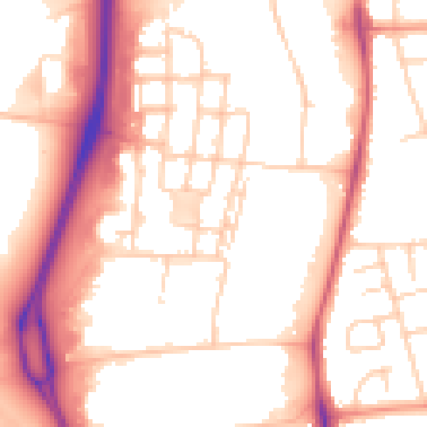 Daytime road noise heatmap for RG2 0GF