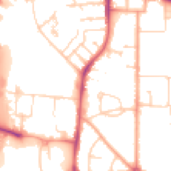 Daytime road noise heatmap for RG2 0HA