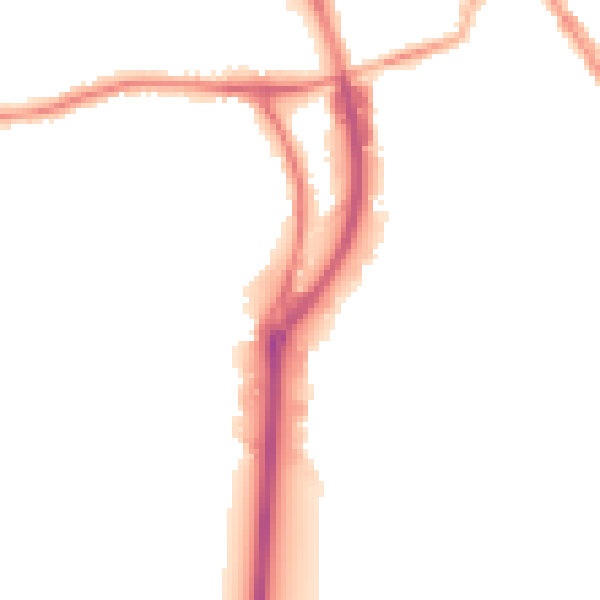 Night-time road noise heatmap for RG2 0HP
