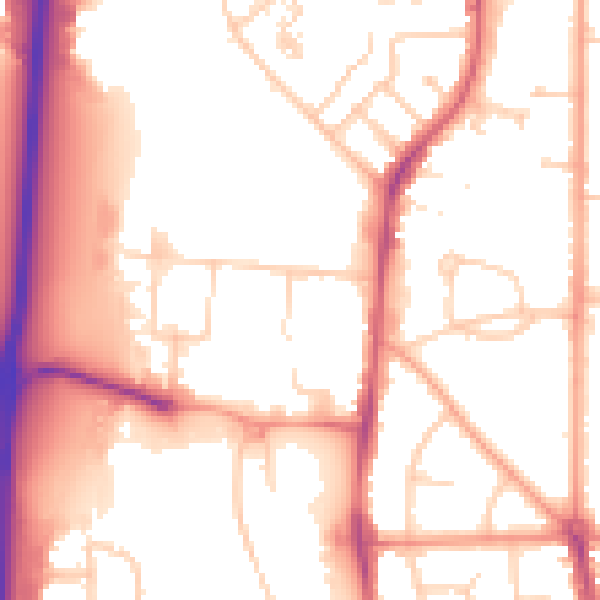 Daytime road noise heatmap for RG2 0LU