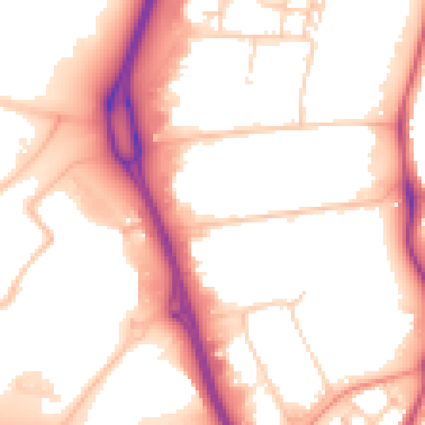 Daytime road noise heatmap for RG2 0SU