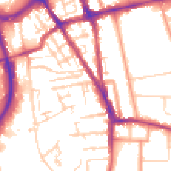 Daytime road noise heatmap for RG2 0WL