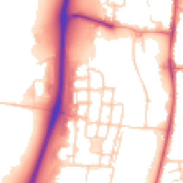 Daytime road noise heatmap for RG2 0WT