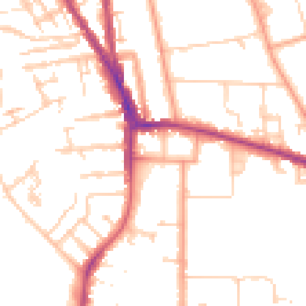 Daytime road noise heatmap for RG2 7AH