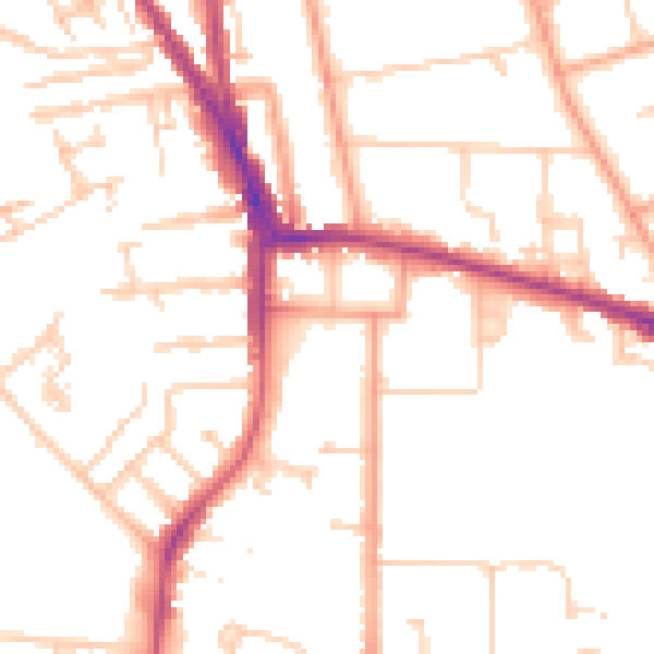 Daytime road noise heatmap for RG2 7AQ