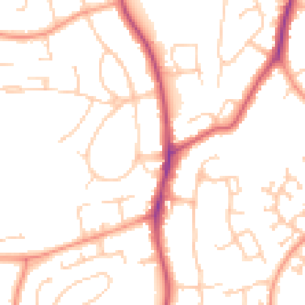 Daytime road noise heatmap for RG2 7ER